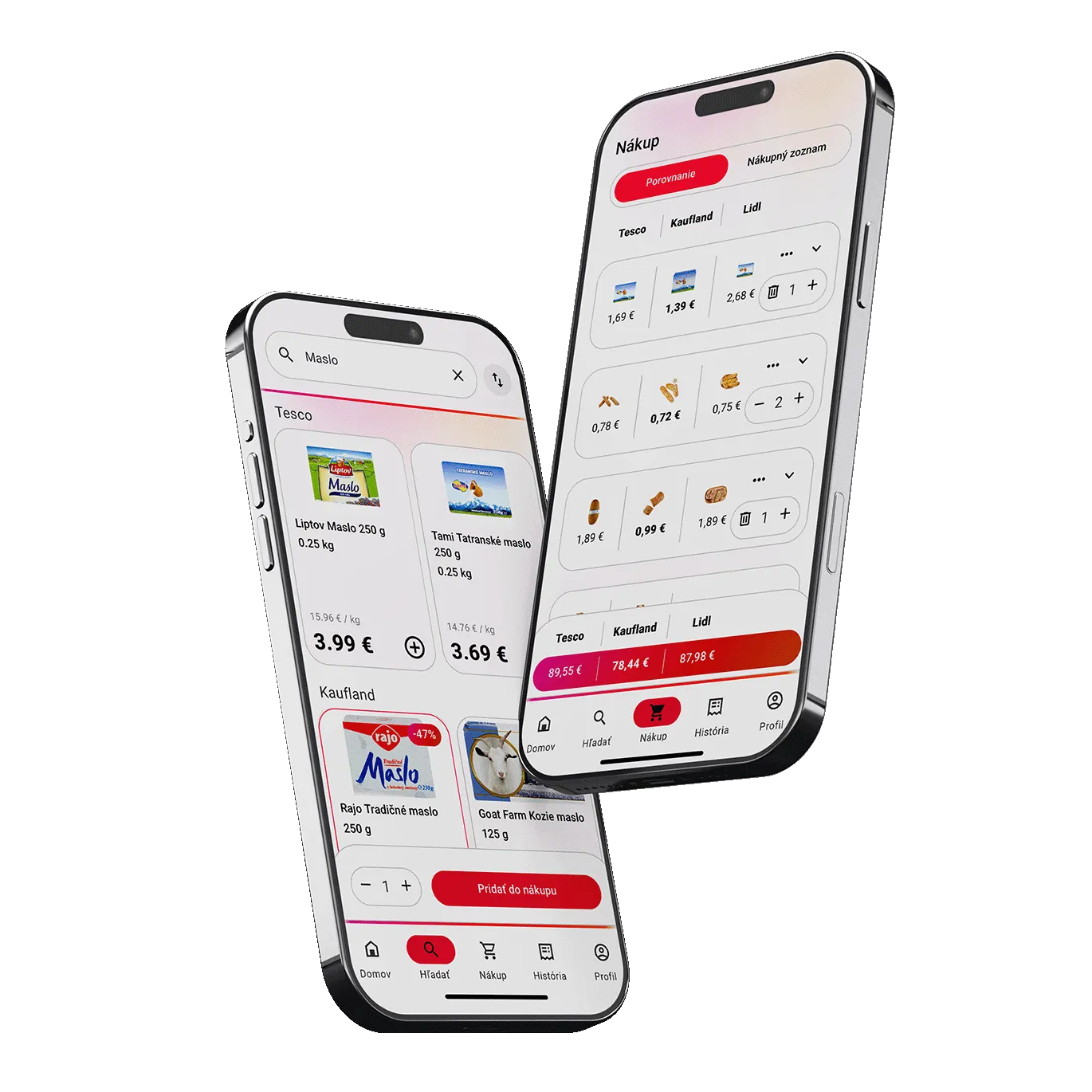 Mobilná aplikácia Grocerly s porovnaním cien a nákupným zoznamom